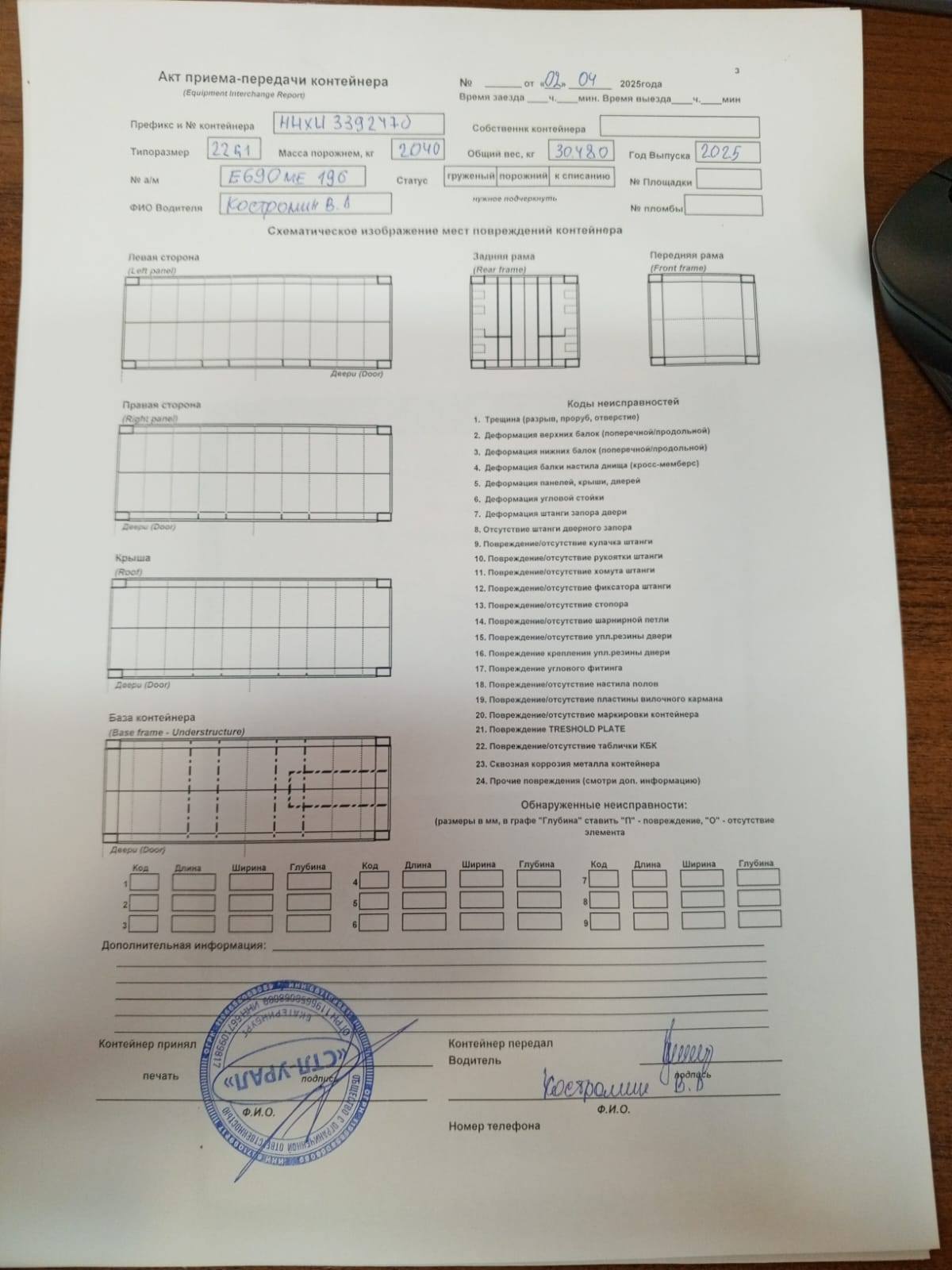 Морской контейнер HHXU3392470